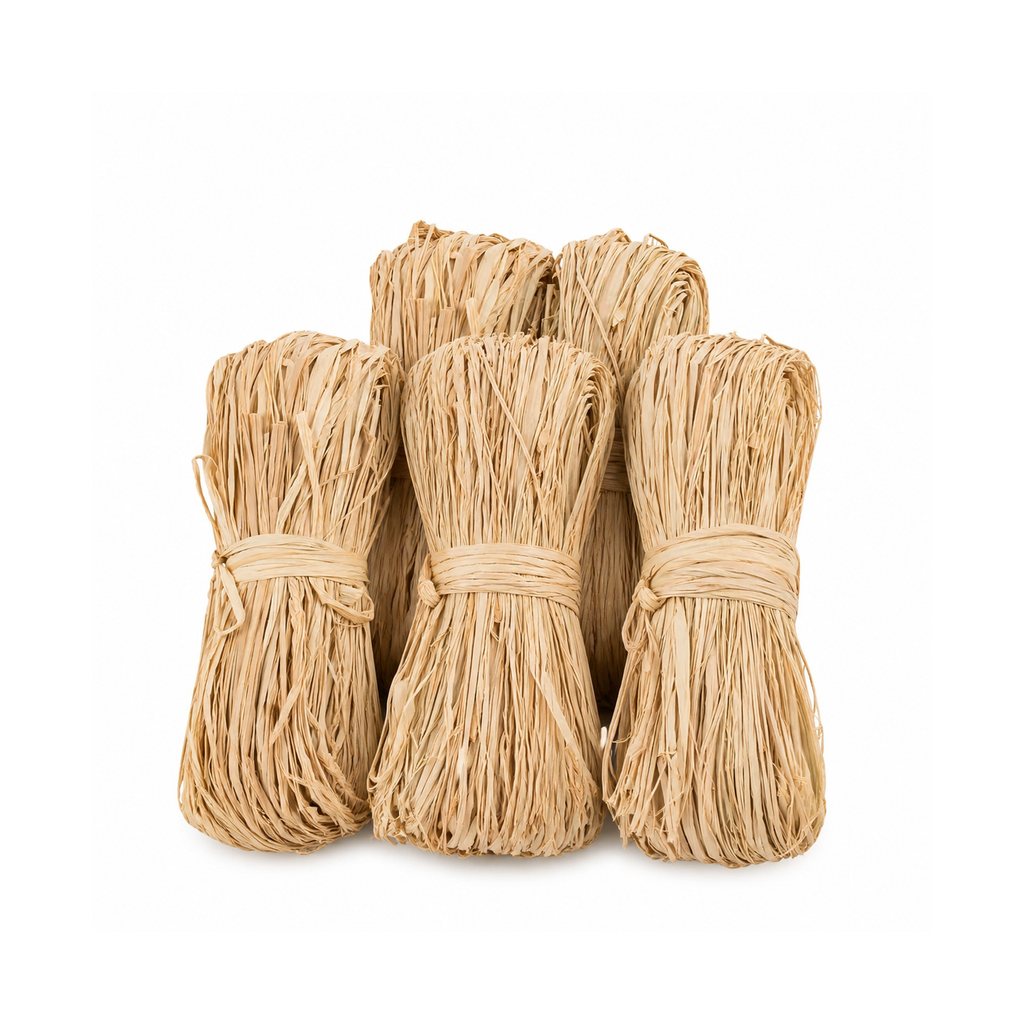 5-Piece Natural Raffia Ribbon Set