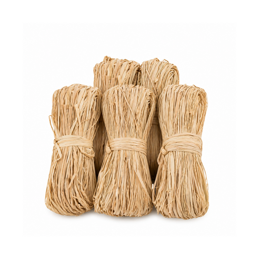 5-Piece Natural Raffia Ribbon Set