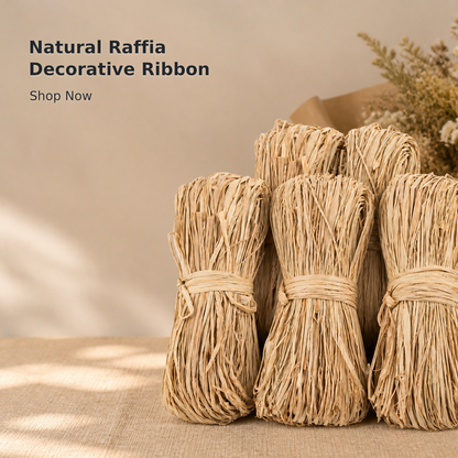5-Piece Natural Raffia Ribbon Set